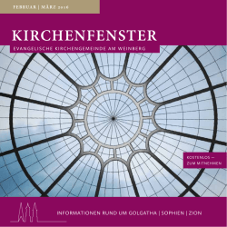 KiRchEnFEnstER - Ev. Kirchengemeinde am Weinberg