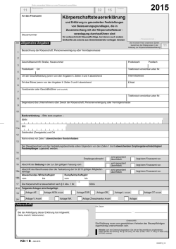 Körperschaftsteuererklärung für unbeschränkt Steuerpflichtige, bei