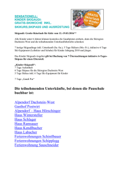 Die teilnehmenden Unterk&uuml;nfte, bei denen die Pauschale buchbar