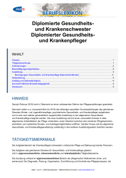 DiplomierteR Gesundheits- und Krankenpfleger