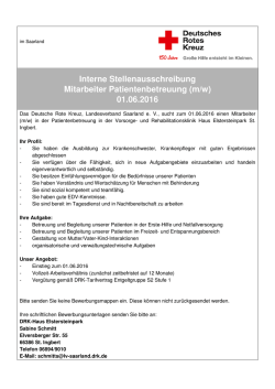 interne Stellenausschreibung Krankenschwester Voll-1703
