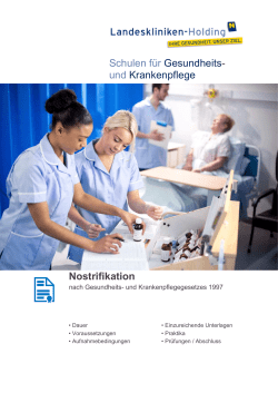 Information zur Nostrifikation Ausbildungen Gesundheits