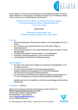 Diplomierte/n Gesundheits- und Krankenschwester