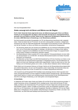 Grabs versorgt sich mit Strom und W&auml;rme aus der