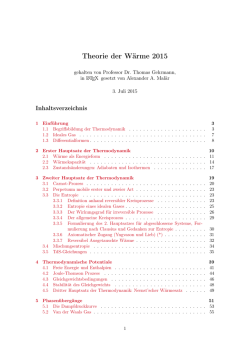 Theorie der Wärme 2015