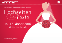 16.–17. Jänner 2016 - Hochzeiten & Feste