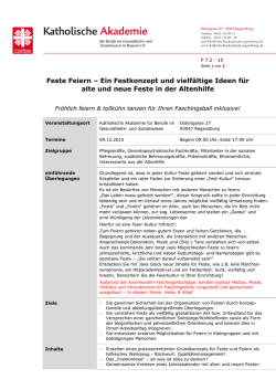 Feste Feiern - Katholische Akademie f&uuml;r Berufe im Gesundheits