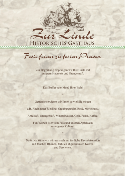Feste feiern zu festen Preisen - Restaurant zur Linde in Oberursel
