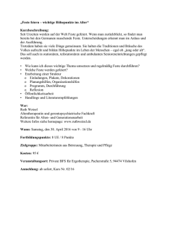 Feste feiern - Altentherapie Ruth Wetzel