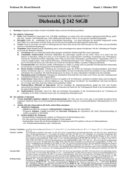 Diebstahl, &sect; 242 StGB