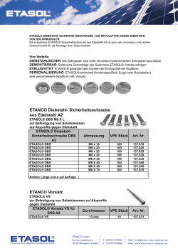 ETASOL® Diebstahl-Sicherheitsschrauben