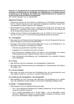 Hinweise zur Antragstellung