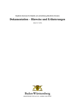 Dokumentation &ndash; Hinweise und Erl&auml;uterungen