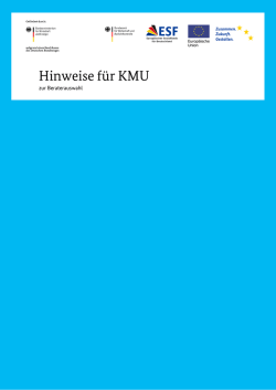 Hinweise f&uuml;r KMU zur Beratersuche