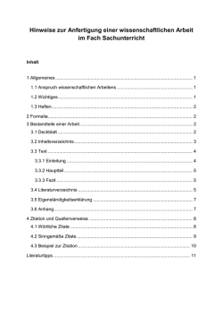 Hinweise zum Anfertigen wissenschaftlicher