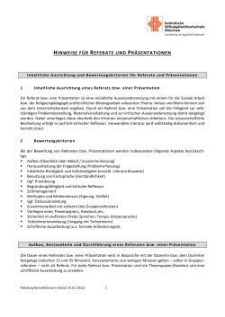 hinweise f&uuml;r referate und pr&auml;sentationen