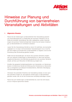 Hinweise zur Durchf&uuml;hrung von barrierefreien