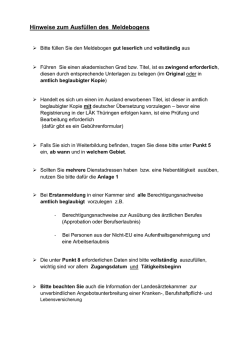 Hinweise zum Ausf&uuml;llen des Meldebogens