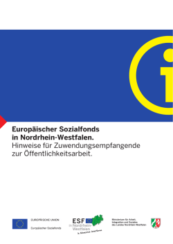 Hinweise f&uuml;r Zuwendungsempfangende zur &Ouml;ffentlichkeitsarbeit