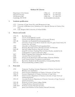 Curriculum Vitae - Scholars at Harvard