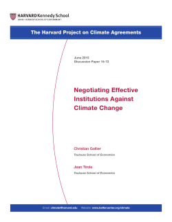 Negotiating Effective Institutions Against Climate Change