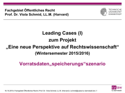 Fachgebiet Öffentliches Recht Prof. Dr. Viola Schmid, LL.M. (Harvard)