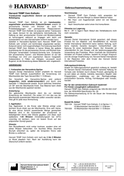 Gebrauchsanweisung DE - Harvard Dental International GmbH