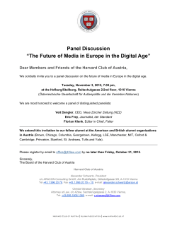 Panel Discussion “The Future of Media in Europe in the Digital Age”