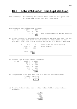 Die (schriftliche) Multiplikation