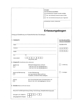 Antrag auf kostenlose Beförderung