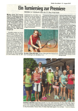 HK 31.08.2015 Ein Turniersieg zur Premiere - TC Blau