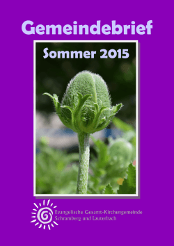 Gemeindebrief Sommer 2015