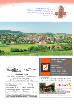 Inh. Rita Mezger Baierbacher Str. 8 74629 Pfedelbach G&auml;stehaus