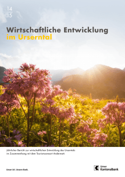Wirtschaftliche Entwicklung im Urserntal