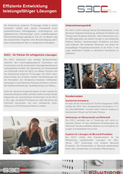 Effiziente Entwicklung leistungsf&auml;higer L&ouml;sungen
