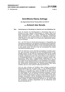 Schriftliche Kleine Anfrage und Antwort des Senats