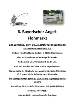 6. Bayerischer Angel- Flohmarkt - Kreis-Fischerei
