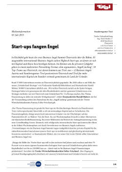 Start-ups fangen Engel - Business Angel Summit