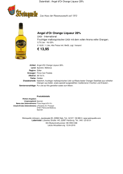 Datenblatt : Angel d`Or Orange Liqueur 28%