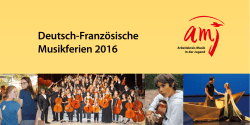 Deutsch-Französische Musikferien 2016