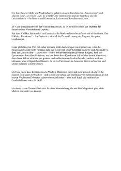 Die französische Mode und Modeindustrie gehören zu dem