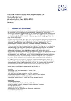 Deutsch-Französischer Freiwilligendienst im Hochschulbereich