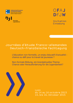 Journ&eacute;es d`&eacute;tude franco-allemandes Deutsch-Franz&ouml;sische