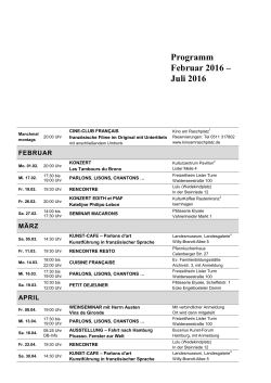 Programm Februar - Juli 2014 - Deutsch