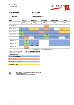 Stundenplan 3. - 4. Klasse - Primarschule