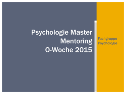 Stundenplanberatung Master Psychologie