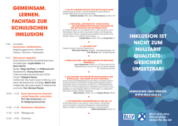INKLUSION IST NICHT ZUM NULLTARIF QUALIT&Auml;TS