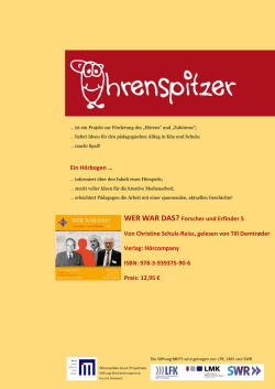 Ein H&ouml;rbogen &hellip; WER WAR DAS? Forscher und