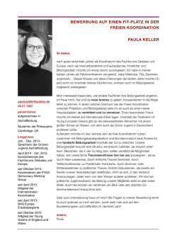 bewerbung auf einen fit-platz in der freien koordination paula keller
