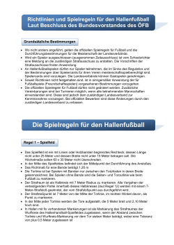 Die Spielregeln f&uuml;r den Hallenfu&szlig;ball